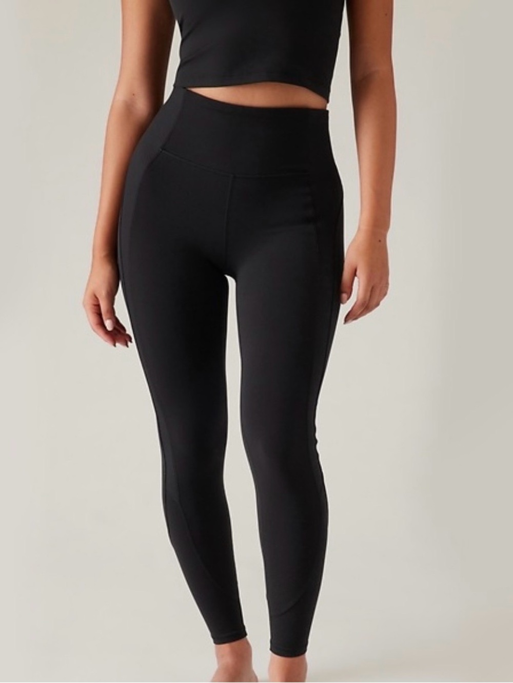 Athleta Elation Rib Mix Tight Black Size Medium/ Petite 24” Inseam